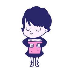 cartoon woman in bright neon color