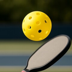 pickleball hit in the air