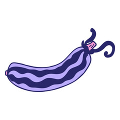 cartoon doodle cucumber in bright neon color