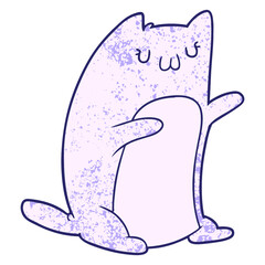cartoon cat in bright neon color
