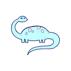 cartoon dinoaur in bright neon color