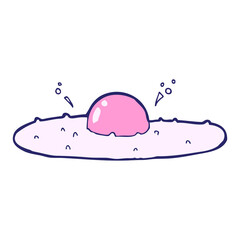 cartoon fried egg in bright neon color