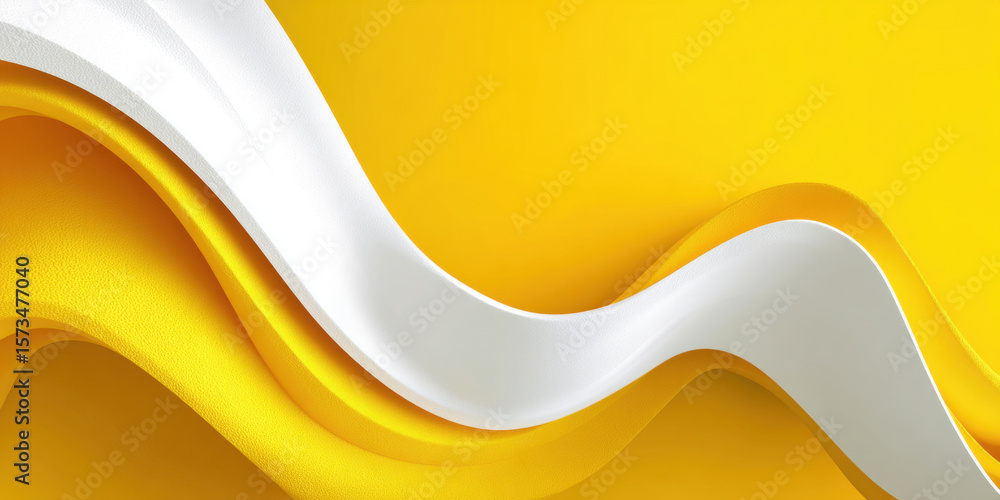 Poster creative abstract design with flowing curves and shadows, ideal for visually clean presentation slid