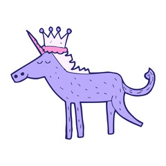 cartoon unicorn in bright neon color