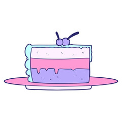 cartoon cake in bright neon color