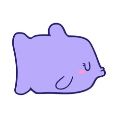 cartoon fish in bright neon color