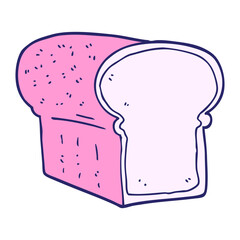 cartoon loaf of bread in bright neon color