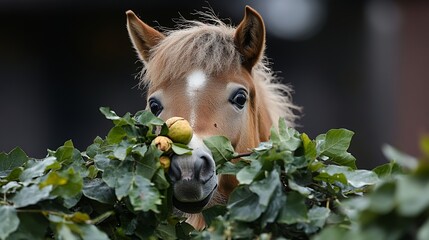 Horse eating figs in a paddock