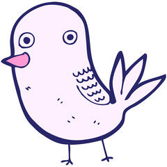 cartoon funny bird in bright neon color