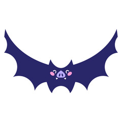 cute halloween bat in bright neon color