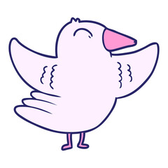 Cartoon Bird in bright neon color