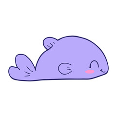 cartoon fish in bright neon color