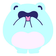 happy laughing frog in bright neon color