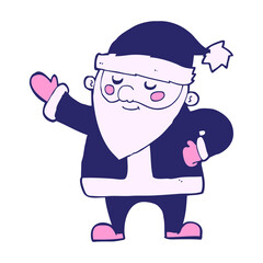 Obraz premium cartoon santa claus in bright neon color