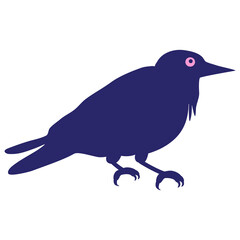 crow in bright neon color