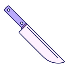 iconic tattoo style image of a knife in bright neon color