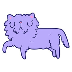 cartoon cat in bright neon color