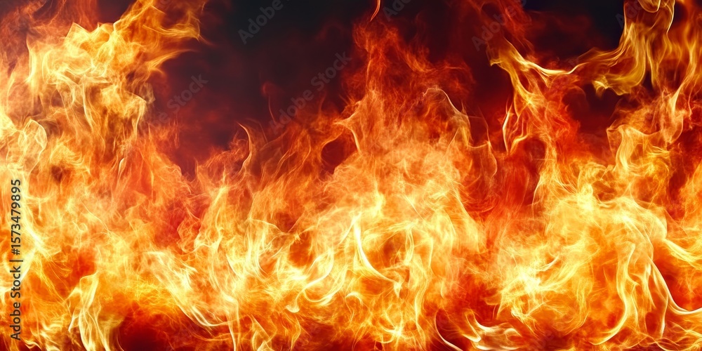 Poster mesmerizing scene of chaotic energy with pulsating ember illumination in a fiery blaze background