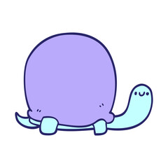 cute cartoon tortoise in bright neon color
