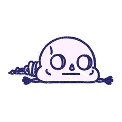 skeleton in bright neon color