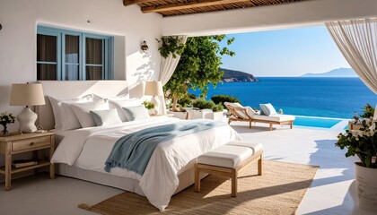 Obraz premium Luxurious seaside bedroom (1)