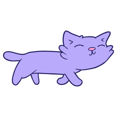 cartoon cat in bright neon color