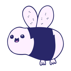 cartoon bee in bright neon color