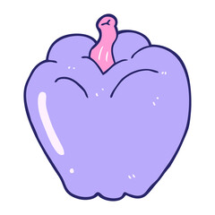 cartoon pepper in bright neon color