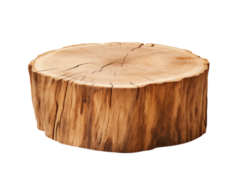 Isolated wood slice reveals tree rings on a clean background transparent PNG, isolated background - Powered by Adobe