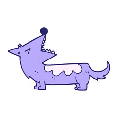 cartoon dog in bright neon color