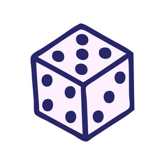 iconic tattoo style image of a dice in bright neon color