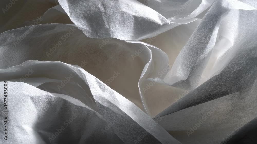 Poster an artistic arrangement of torn and crumpled sheets of white paper overlapping each other showcasing