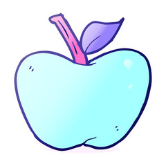 cartoon apple in bright neon color