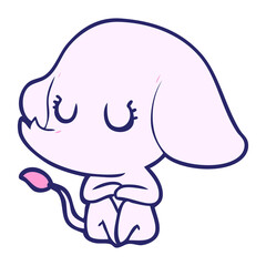 Fototapeta premium cute cartoon elephant in bright neon color