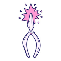 cartoon pliers in bright neon color