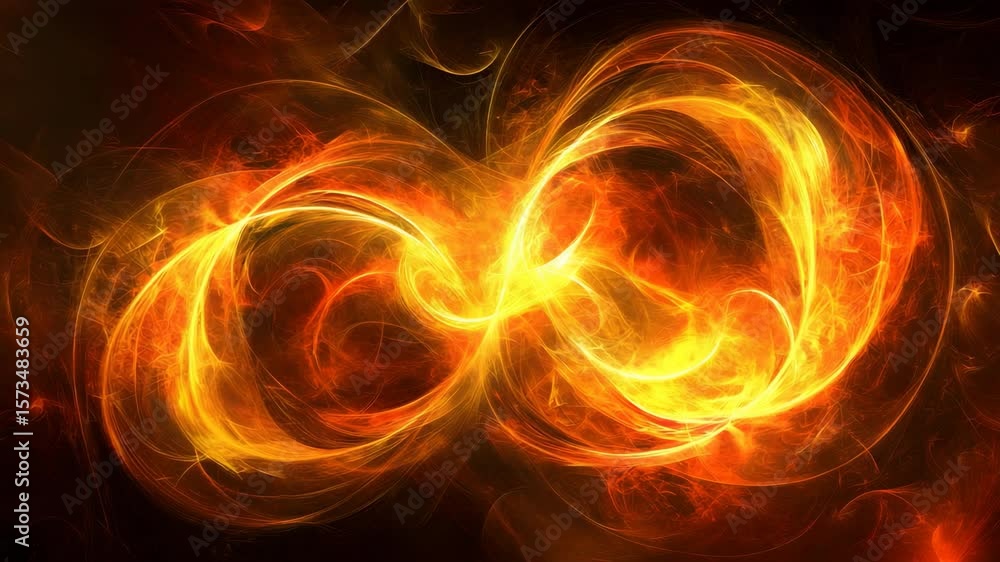 Poster captivating fire swirl with vivid flames and dynamic motion creating an enchanting visual display