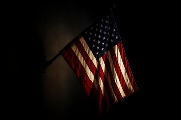 Dramatic Lighting — USA Flag in Shadow and Light