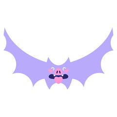 cute halloween bat in bright neon color