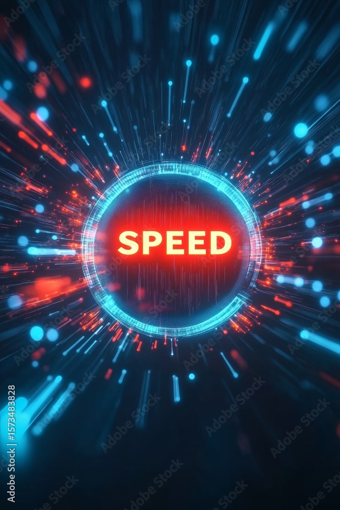 Aufkleber futuristic internet connectivity concept with high-speed server connections and data signal transfer
