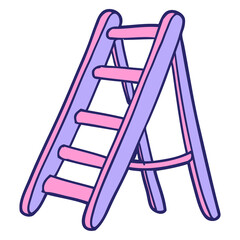 cartoon ladder in bright neon color