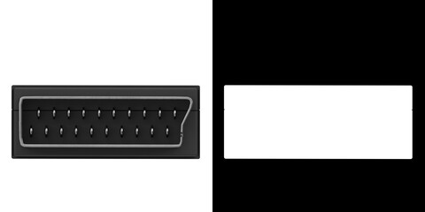 Fototapeta premium 3D rendering illustration of a SCART RCA adapter