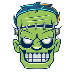 Halloween background with zombie and walking dead, cemetery for holiday poster. Creepy and mystical background with cross, grave, tombstone and skeleton for dark fear october design