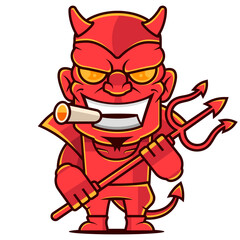 angry boss smoking cigar and blaming small businessman