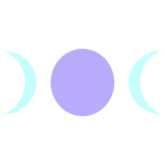 moon phase symbol in bright neon color