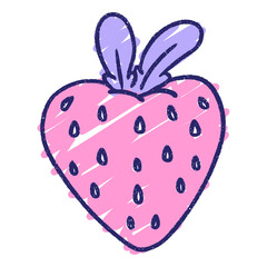 Strawberry Chalk Drawing in bright neon color