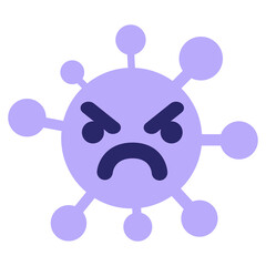 simple annoyed virus in bright neon color