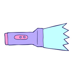 cartoon torch in bright neon color