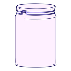 cartoon empty glass jar in bright neon color