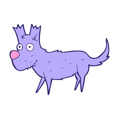 cartoon cute little dog in bright neon color