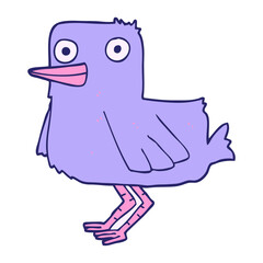 cartoon duck in bright neon color